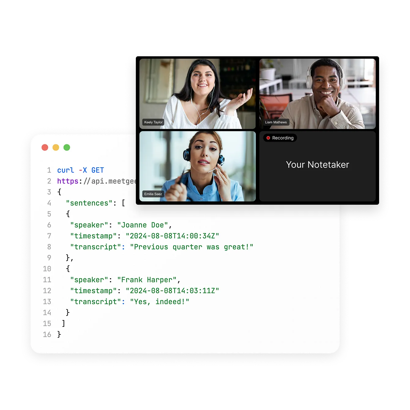 API de bot de reunião